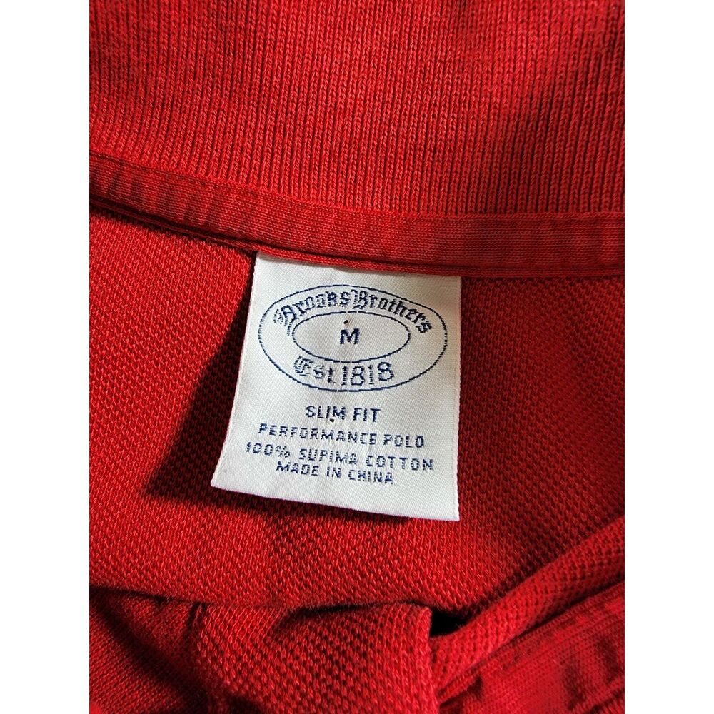 Brooks Brothers Red Slim Fit Performance Supima Polo Shirt - Medium - Picture 5 of 6